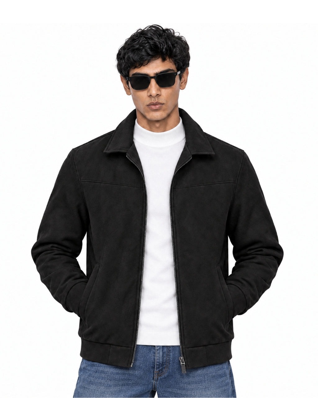 FERO Suede Bomber Midnight Black