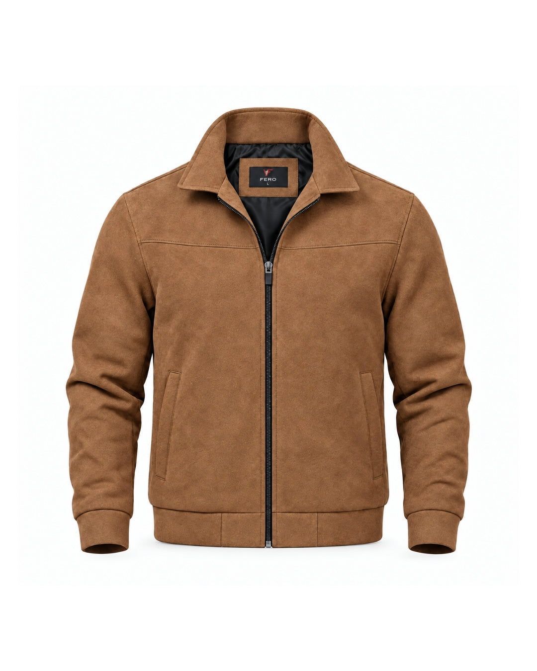FERO Suede Bomber Camel Brown