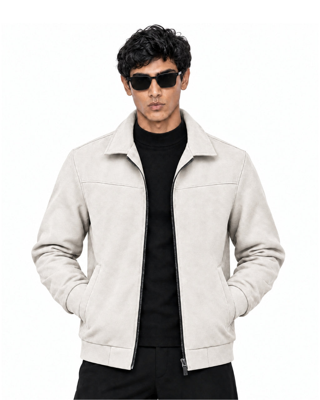 FERO Suede Bomber Decent White