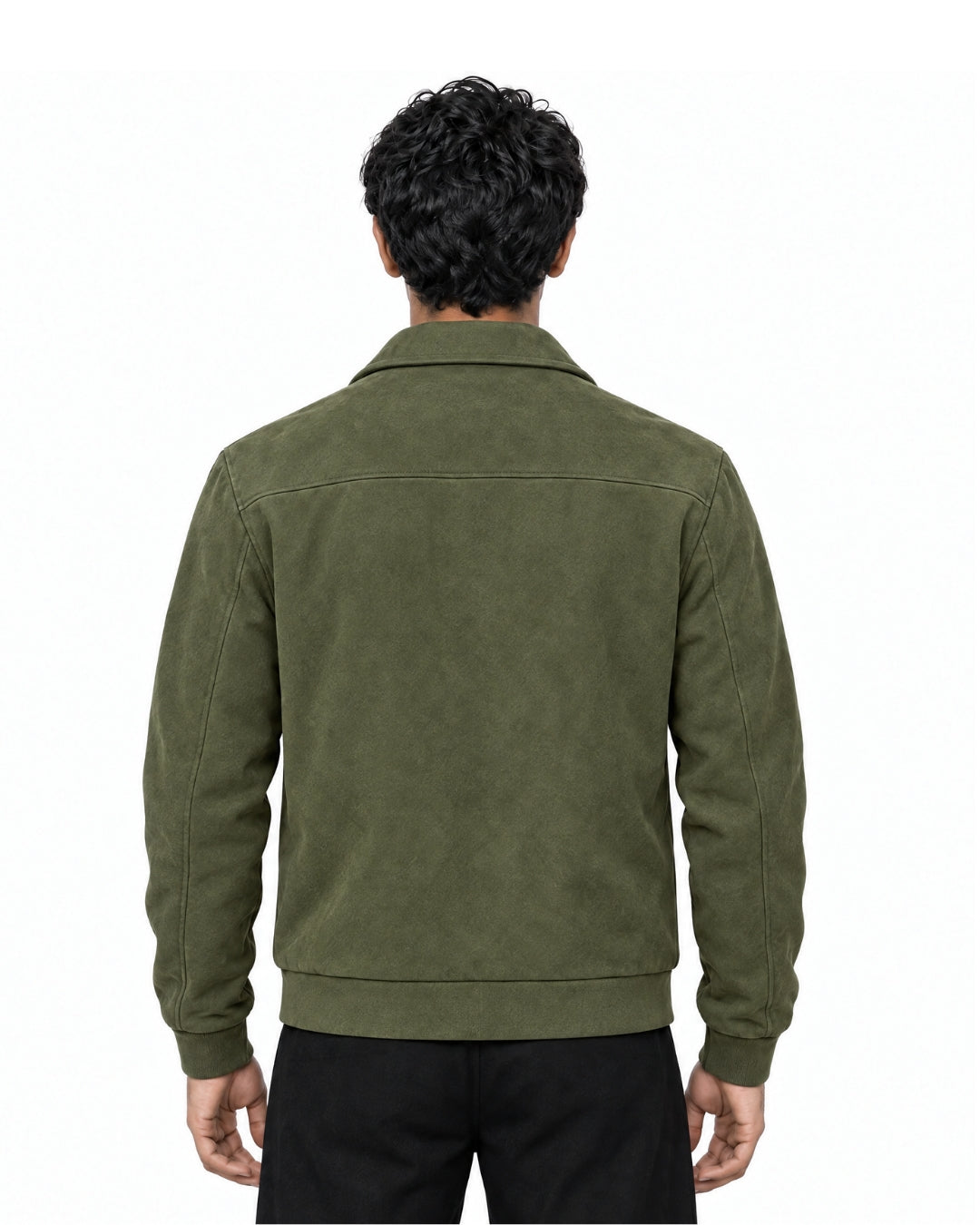 FERO Suede Bomber Olive Green