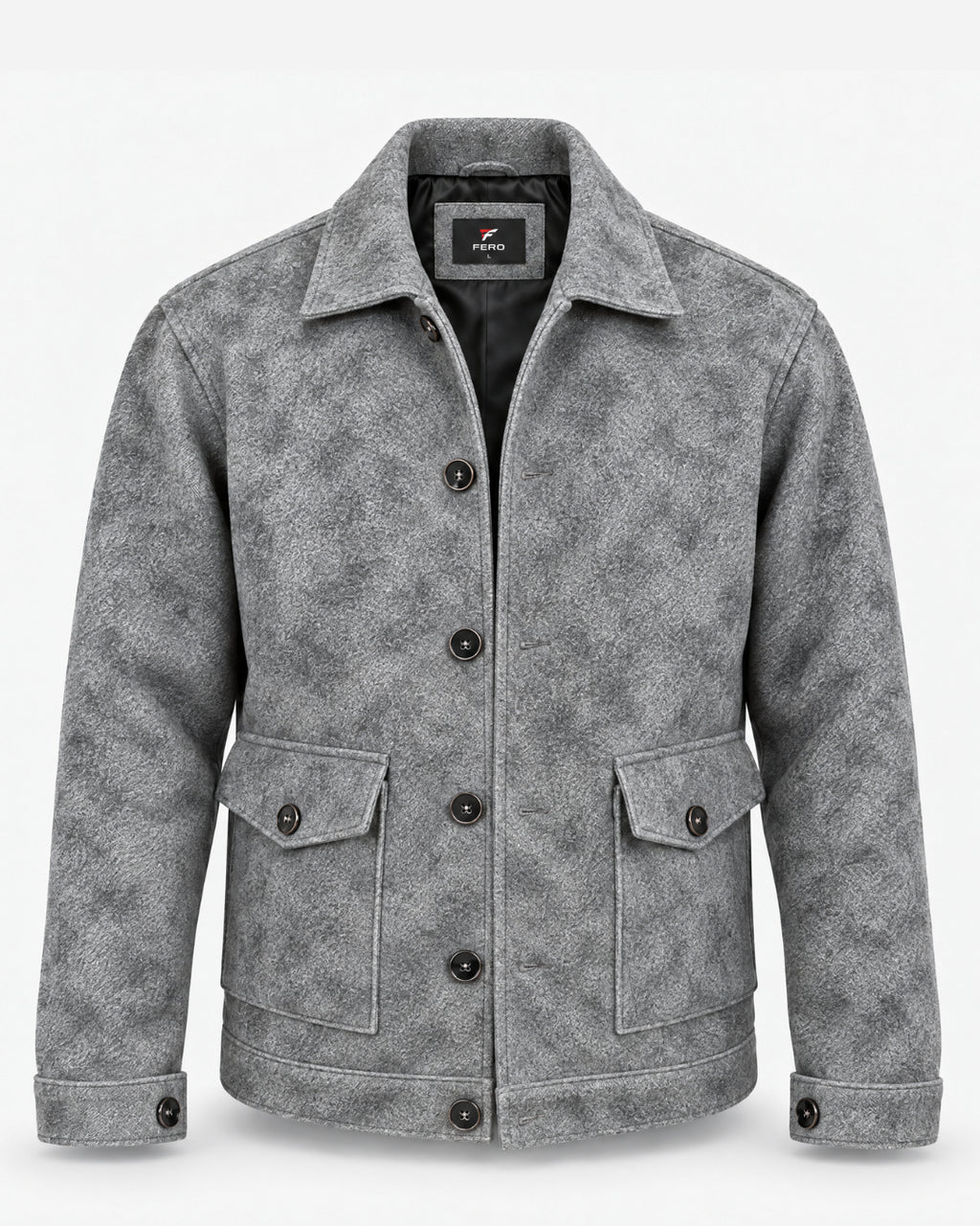 FERO Marble Gray Blended Wool Jacket