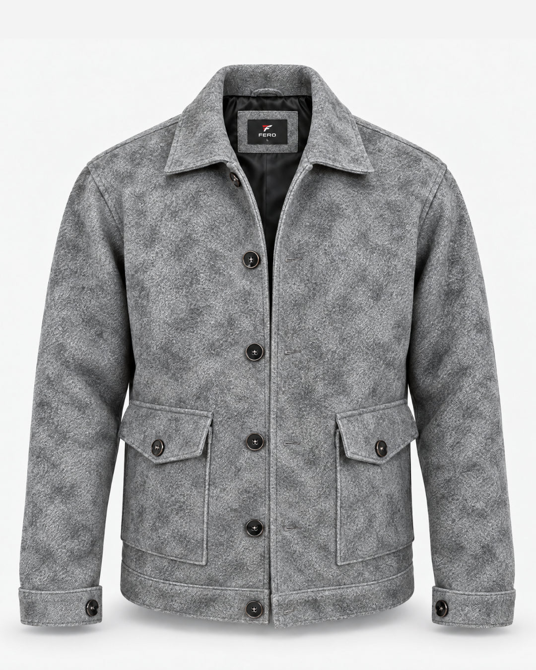 FERO Marble Gray Blended Wool Jacket