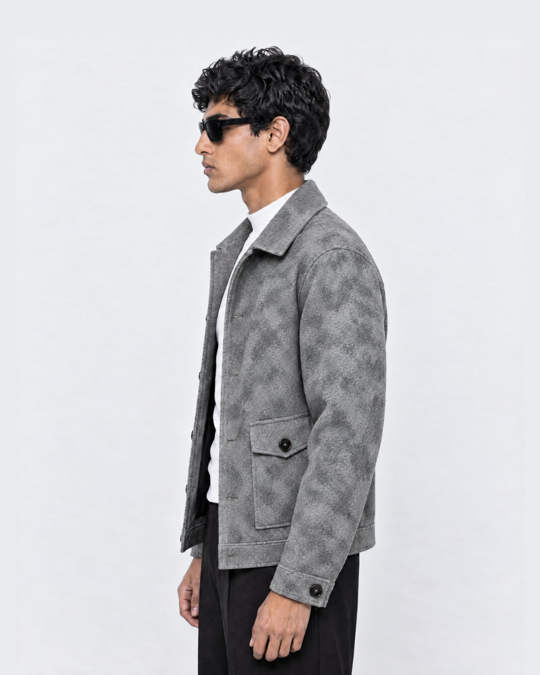 FERO Marble Gray Blended Wool Jacket