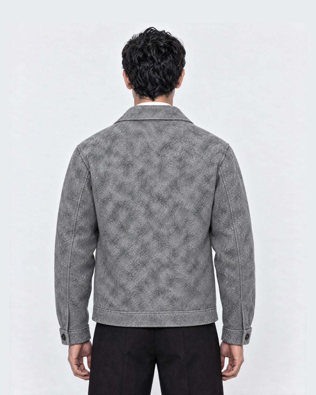 FERO Marble Gray Blended Wool Jacket